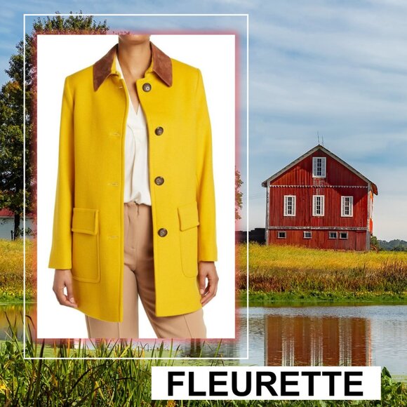 NEW Fleurette Italian Wool Barn Jacket Coat (size M) - Picture 1 of 13